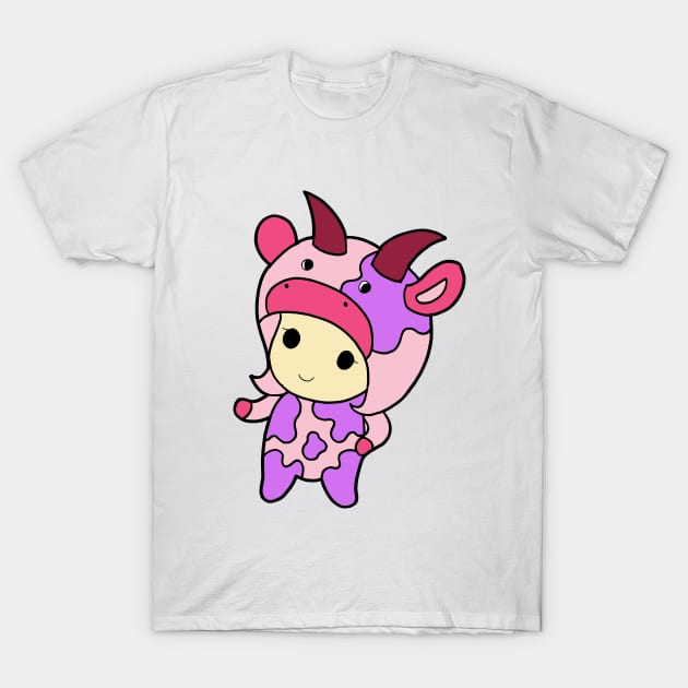 Kawaii Purple Cow - Cow Anthro T-Shirt by coloringiship